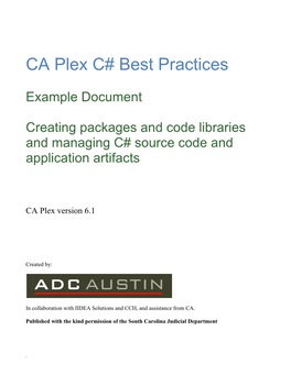 CA Plex C# Best Practices