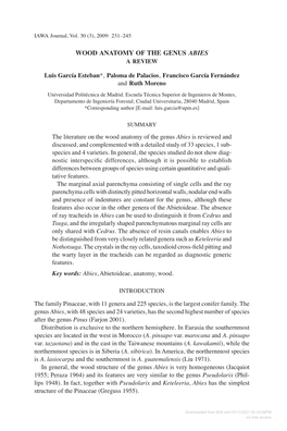 Downloaded from Brill.Com10/11/2021 04:10:46PM Via Free Access 232 IAWA Journal, Vol