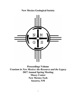 New Mexico Geological Society Proceedings Volume Uranium In