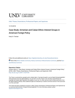Armenian and Cuban Ethnic Interest Groups in American Foreign Policy