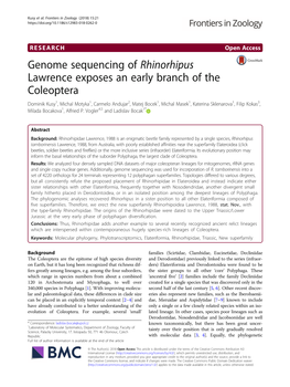 Genome Sequencing of Rhinorhipus Lawrence Exposes an Early Branch