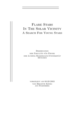 Flare Stars in the Solar Vicinity: a Search for Young Stars