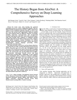 The History Began from Alexnet: a Comprehensive Survey on Deep Learning Approaches