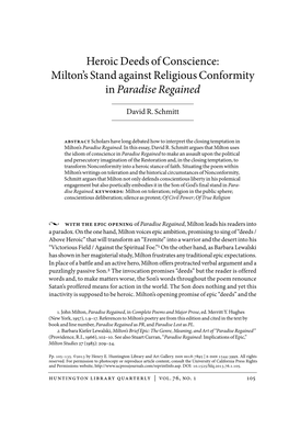 Milton's Stand Against Religious Conformity in Paradise Regained