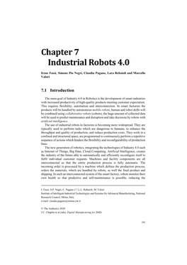 Chapter 7 Industrial Robots 4.0