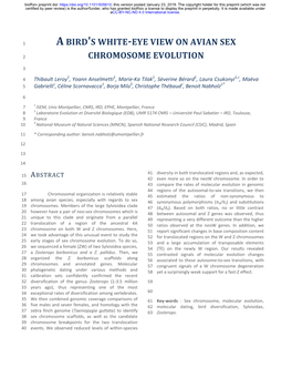 A Bird's White-Eye View on Avian Sex Chromosome Evolution