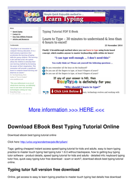 Download Ebook Best Typing Tutorial Online