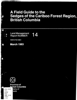 Sedges of the Cariboo Forest Region, British Columbia A