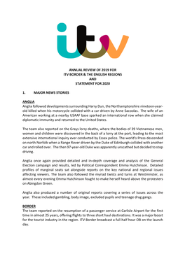 Annual Review of 2019 for Itv Border & the English