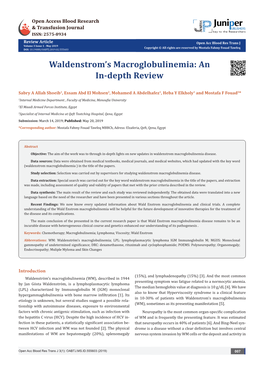 Waldenstrom's Macroglobulinemia