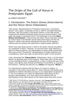 The Origin of the Cult of Horus in Predynastic Egypt by ANDIS KAULINS1,2
