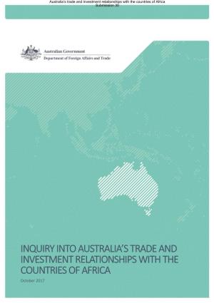 Inquiry Into Australia's Trade and Investment