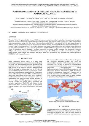 Performance Analysis of Sispelsat Msk-Dgnss Radio Signal in Peninsular Malaysia