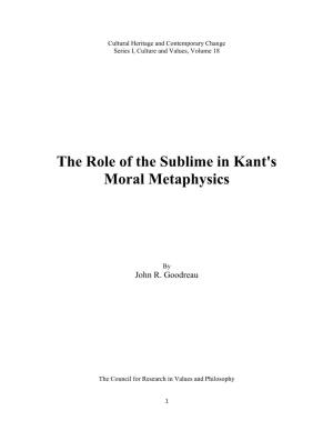 The Role of the Sublime in Kant's Moral Metaphysics