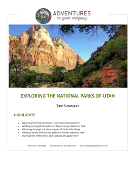 Exploring the National Parks of Utah