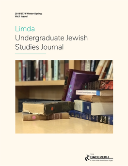 Limda Undergraduate Jewish Studies Journal ______