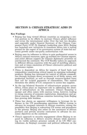 Section 3: China's Strategic Aims in Africa