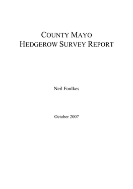 County Mayo Hedgerow Survey Report