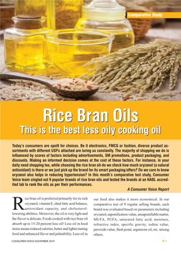 Rice Bran Oils Rice Bran Oils