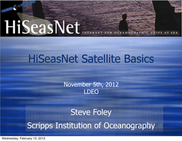 Hiseasnet Satellite Basics