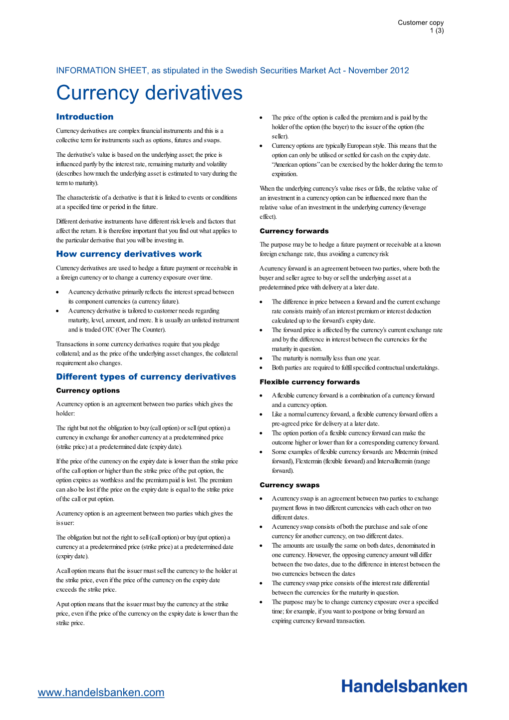 Currency Derivatives