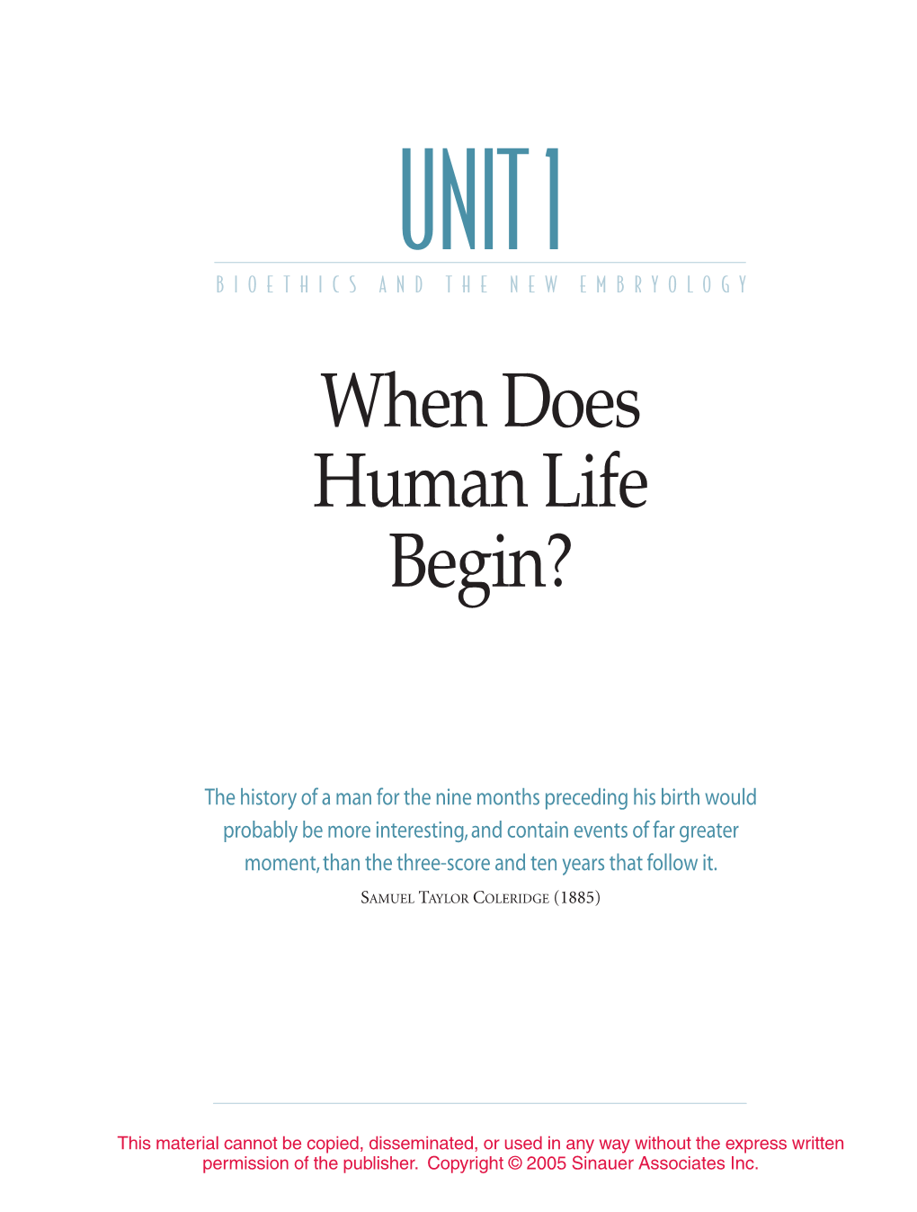 When Does Human Life Begin?