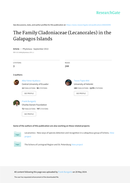 The Family Cladoniaceae (Lecanorales) in the Galapagos Islands
