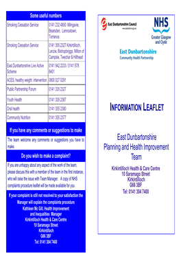 Health Improvement Team Information