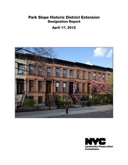 Park Slope Historic District Extension Designation Report