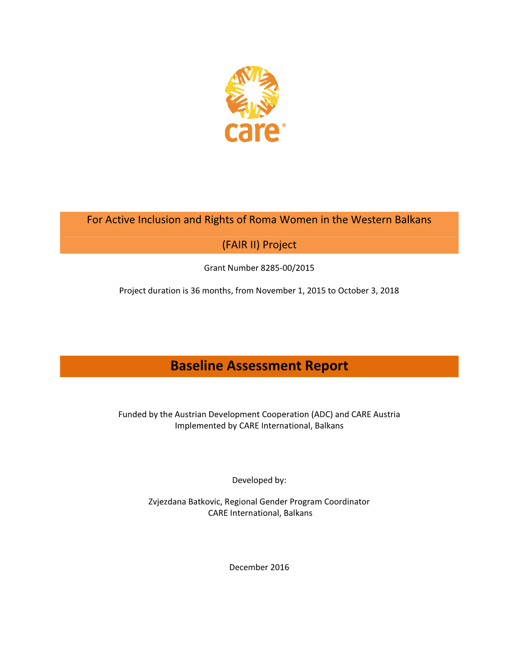 Baseline Assessment Report