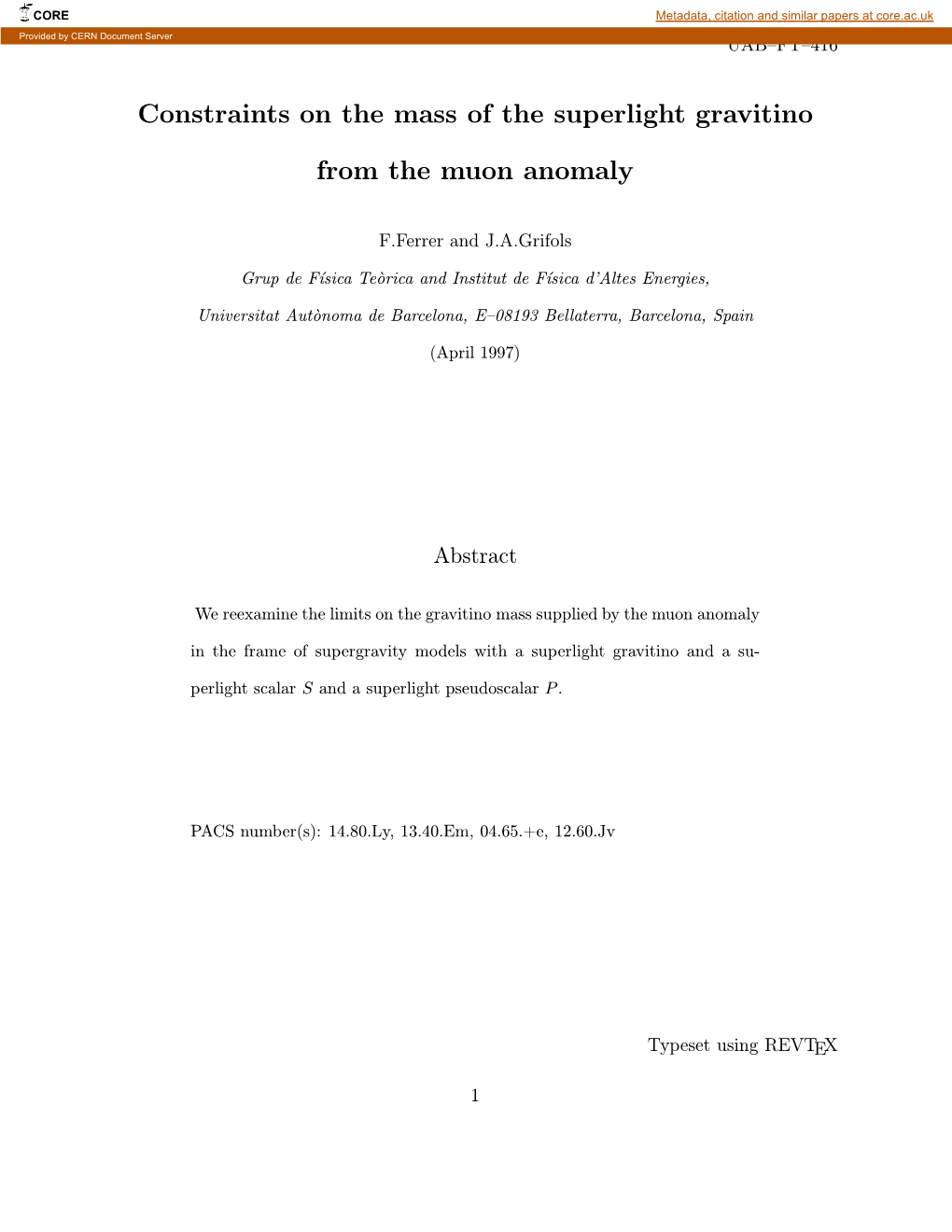 Constraints on the Mass of the Superlight Gravitino from the Muon Anomaly