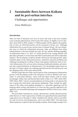 Sustainable Flows Between Kolkata and Its Peri-Urban Interface Challenges and Opportunities