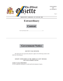 Gazette Extraordinary January 1 2020.Indd