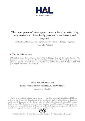 The Emergence of Mass Spectrometry for Characterizing Nanomaterials