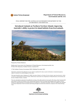 Final Report on Northern Territory Islands