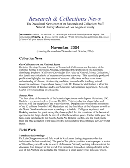 2004-11 R&C Newsletter
