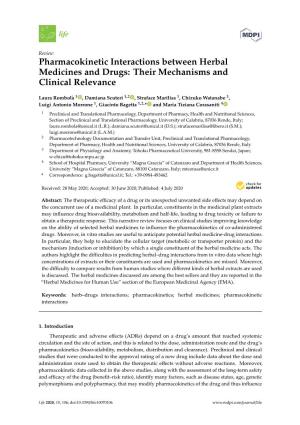 Pharmacokinetic Interactions Between Herbal Medicines and Drugs: Their Mechanisms and Clinical Relevance