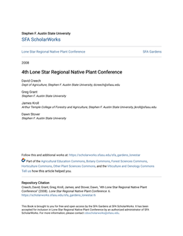 4Th Lone Star Regional Native Plant Conference