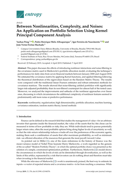 An Application on Portfolio Selection Using Kernel Principal Component Analysis