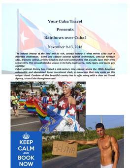 Your Cuba Travel Presents Rainbows Over Cuba! November 9-13, 2018