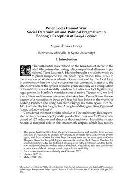 Social Determinism and Political Pragmatism in Bodong's Reception