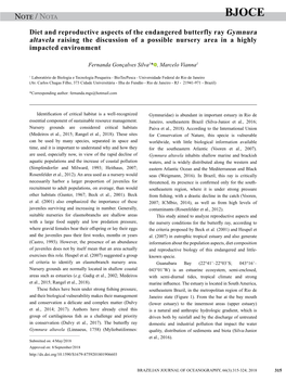 Note / Nota Gonçalves-Silva and Vianna.: Biology of G