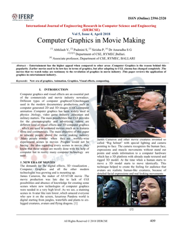 Computer Graphics in Movie Making