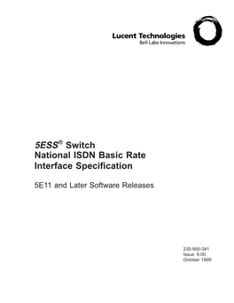 5ESS Switch National ISDN Basic Rate Interface Specificaiton 5E11