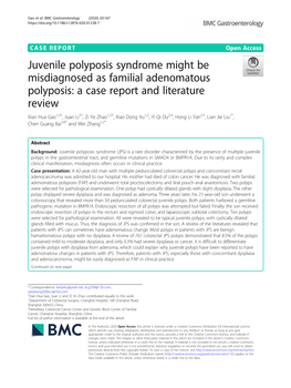 Juvenile Polyposis Syndrome Might Be