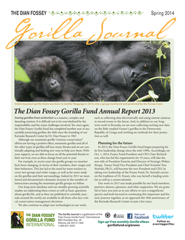 The Dian Fossey Gorilla Fund Annual Report 2013