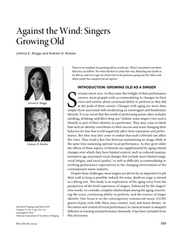 Against the Wind: Singers Growing Old