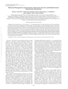 Molecular Phylogenetics and Taxonomy of the Genus Boechera And