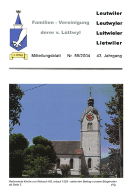 1 Reformierte Kirche Von Reinach AG, Erbaut 1529