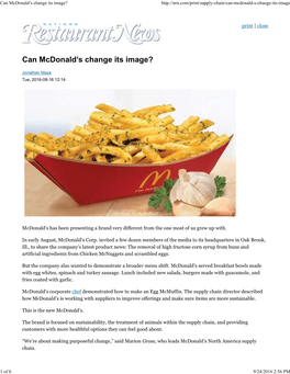 Can Mcdonald's Change Its Image?